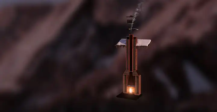 An illustration of a masonry chimney taken apart, its cap, crown, flashing, flue liner, smoke chamber and firebox shown separately